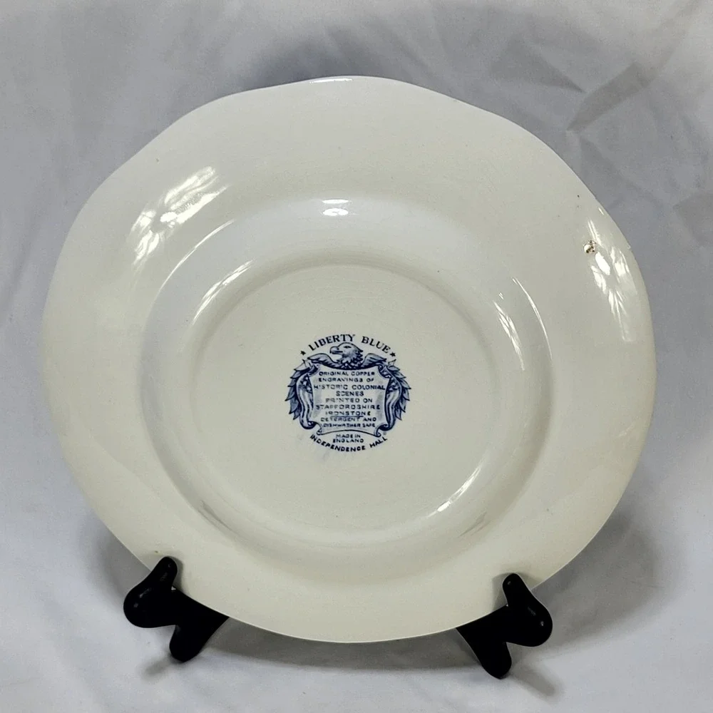 Liberty Blue Independence Hall Dinner Plate Staffordshire Ironstone England